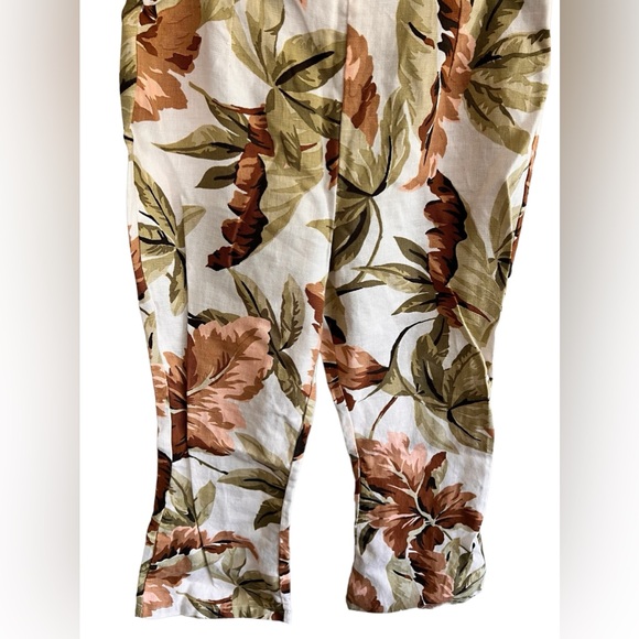 Zulu & Zephyr The Dusk Leaf Linen Cropped Pants - US Medium / AU 12 - Picture 5 of 16